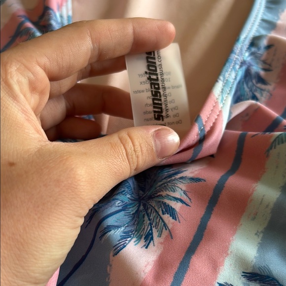 Tropical Palm Tree One-Piece Swimsuit - Picture 3 of 3